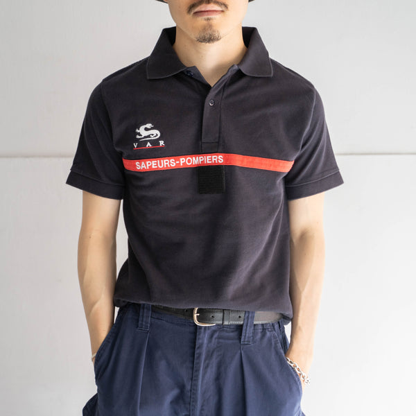 France fireman navy color short sleeve polo shirt
