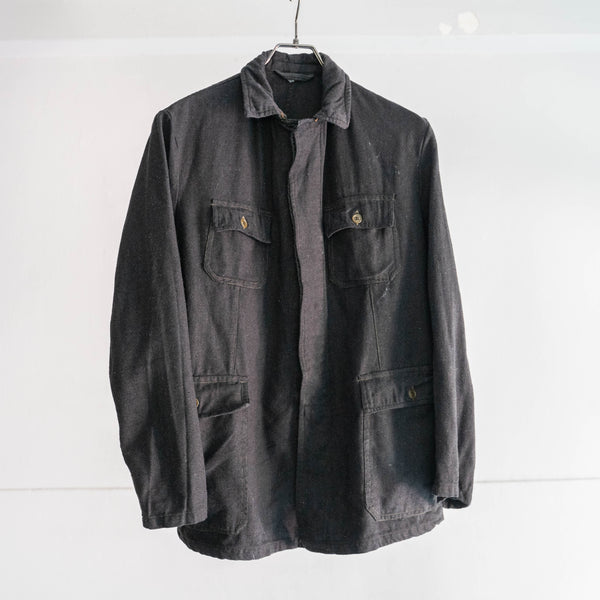 around 1980s Romanian military 4pockets shirt jacket 'black dyed'