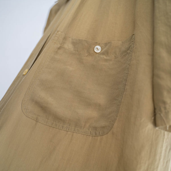 1990s mastered yellow silk 100 short sleeve shirt