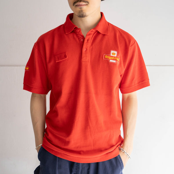 British royal mail red color short sleeve polo shirt