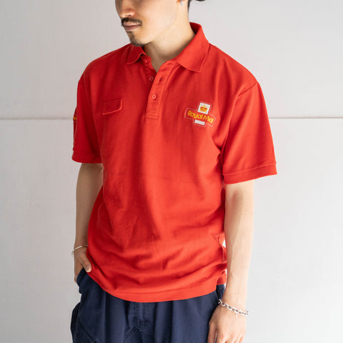 British royal mail red color short sleeve polo shirt