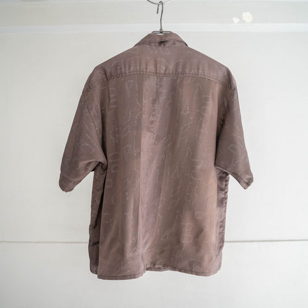 'KIMONO REMAKE' shark collar short sleeve shirt -unknown pattern-