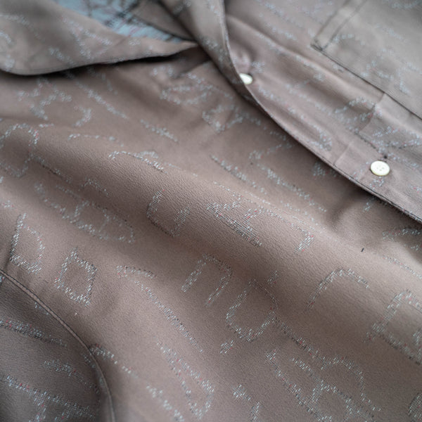 'KIMONO REMAKE' shark collar short sleeve shirt -unknown pattern-