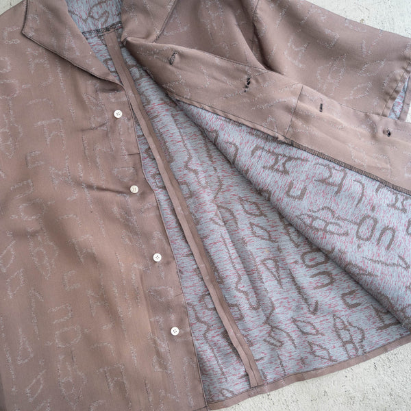 'KIMONO REMAKE' shark collar short sleeve shirt -unknown pattern-