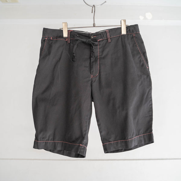 1990s Ralph Lauren cotton chino shorts -remake- 'black dyed' -1