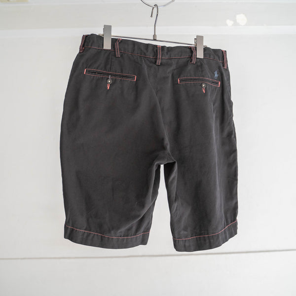 1990s Ralph Lauren cotton chino shorts -remake- 'black dyed' -1