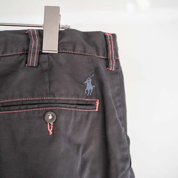 1990s Ralph Lauren cotton chino shorts -remake- 'black dyed' -1