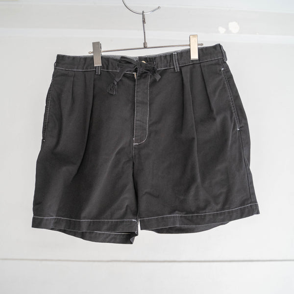 1990s Ralph Lauren cotton chino shorts -remake- 'black dyed' -3