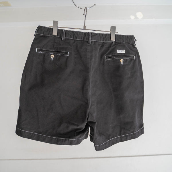 1990s Ralph Lauren cotton chino shorts -remake- 'black dyed' -3