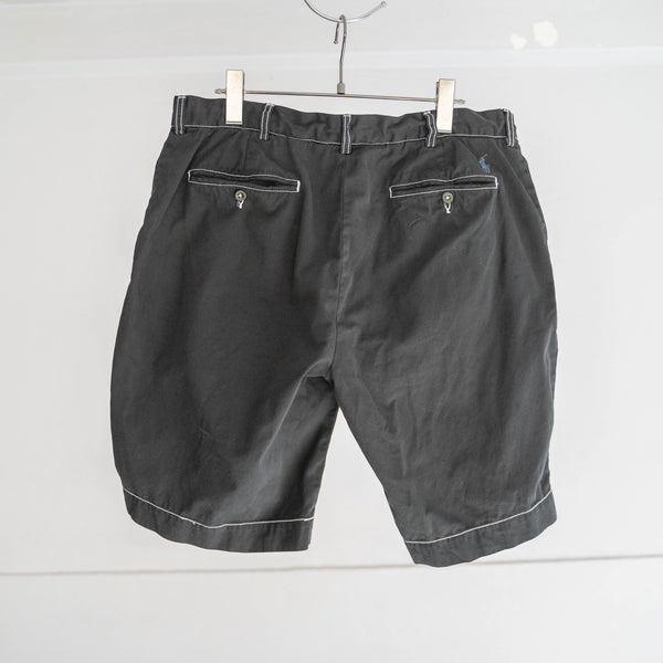 1990s Ralph Lauren cotton chino shorts -remake- 'black dyed' -4