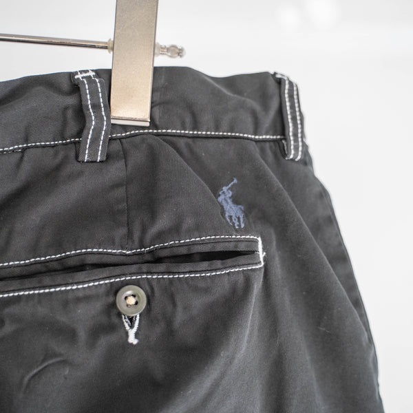 1990s Ralph Lauren cotton chino shorts -remake- 'black dyed' -4
