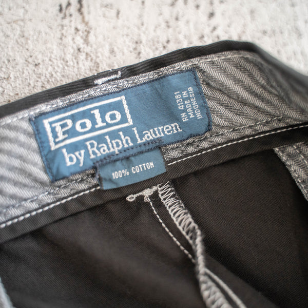 1990s Ralph Lauren cotton chino shorts -remake- 'black dyed' -4