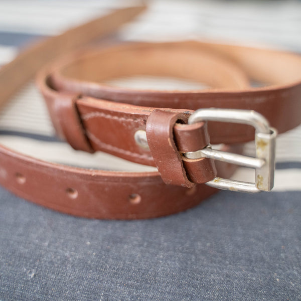 1960-70s Romanian military red brown leather belt 'mint condition'