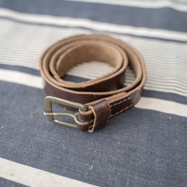 1960-70s Czech military dark brown leather belt 'mint condition'
