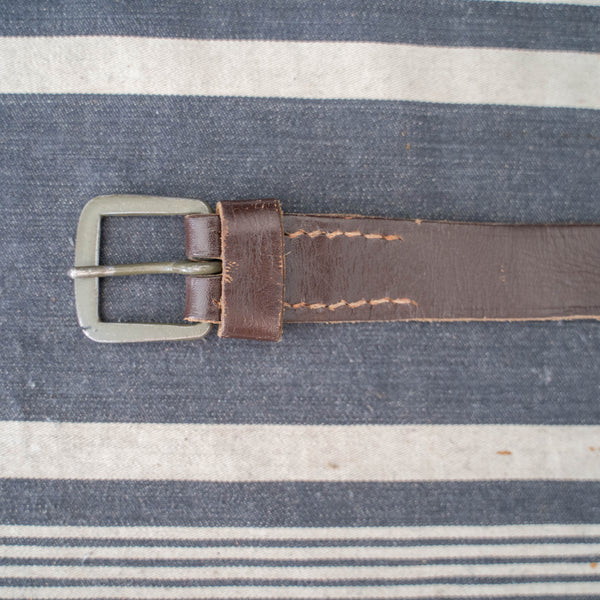 1960-70s Czech military dark brown leather belt 'mint condition'