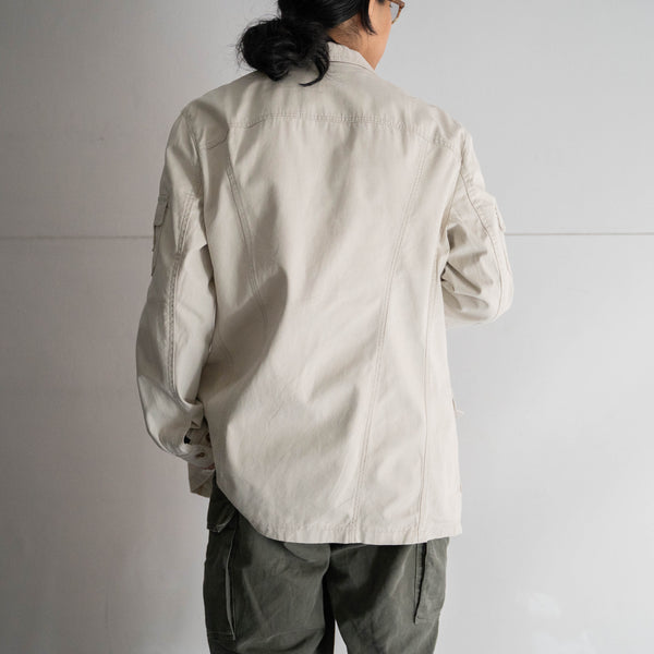 around 1980s off white safari shirt jacket 'made in france'