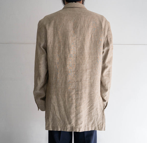 1990-00s Ucraina linen tailored jacket -changes collar-