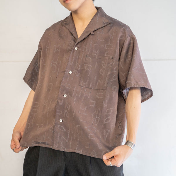 'KIMONO REMAKE' shark collar short sleeve shirt -unknown pattern-
