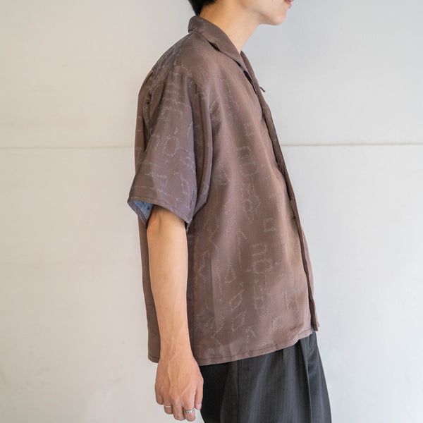 'KIMONO REMAKE' shark collar short sleeve shirt -unknown pattern-