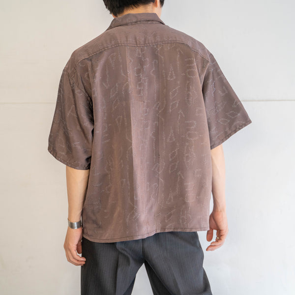 'KIMONO REMAKE' shark collar short sleeve shirt -unknown pattern-
