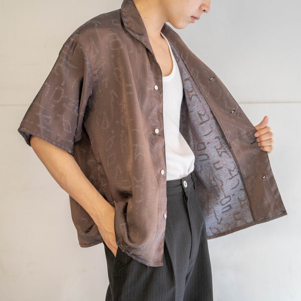 'KIMONO REMAKE' shark collar short sleeve shirt -unknown pattern-