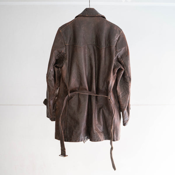 around 1950s French military? brown color corbusier jacket -strange pattern-