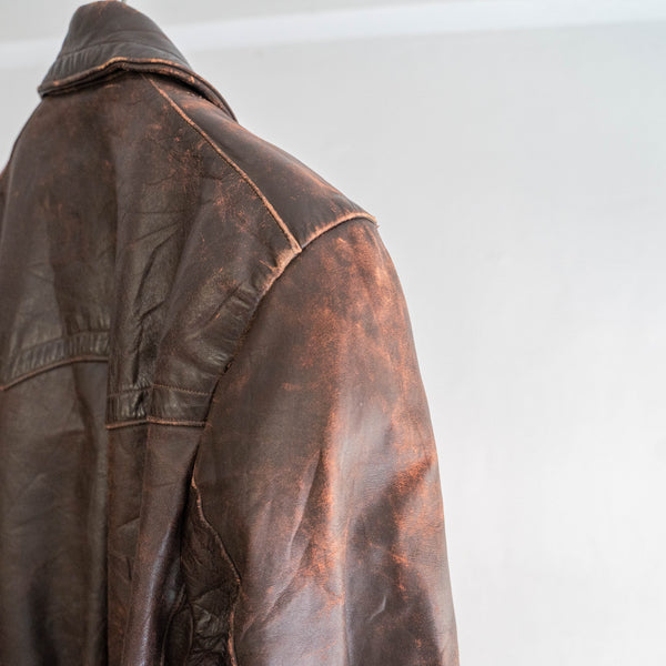 around 1950s French military? brown color corbusier jacket -strange pattern-