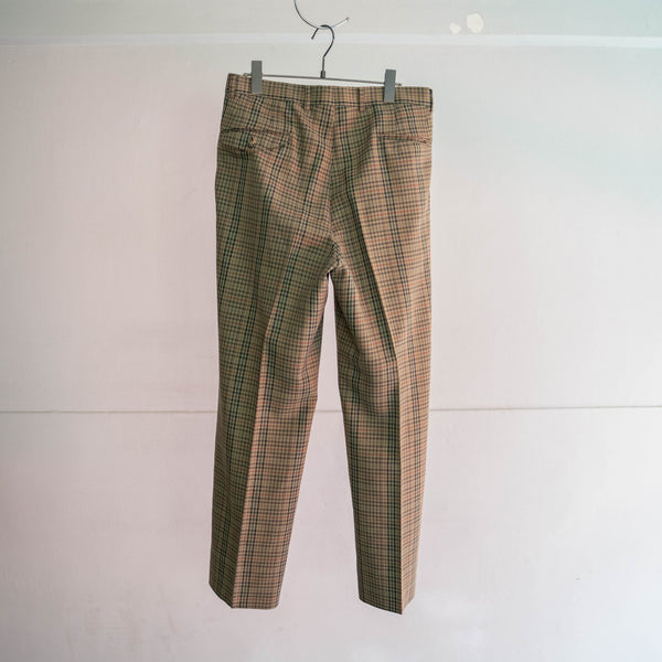 1990s Japan vintage light brown checked slacks