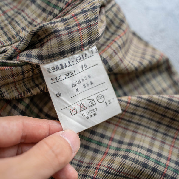 1990s Japan vintage light brown checked slacks