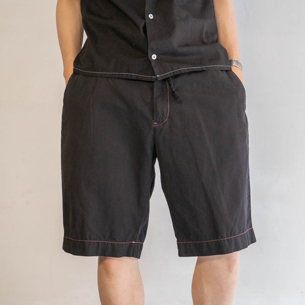 1990s Ralph Lauren cotton chino shorts -remake- 'black dyed' -1