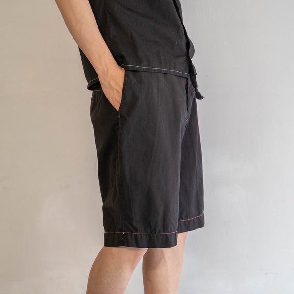 1990s Ralph Lauren cotton chino shorts -remake- 'black dyed' -1