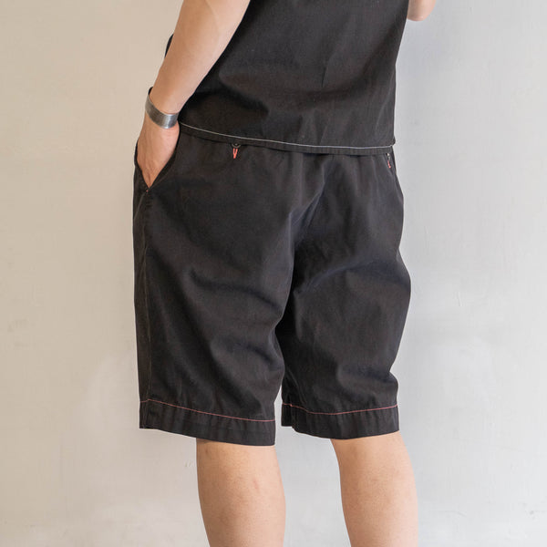 1990s Ralph Lauren cotton chino shorts -remake- 'black dyed' -1