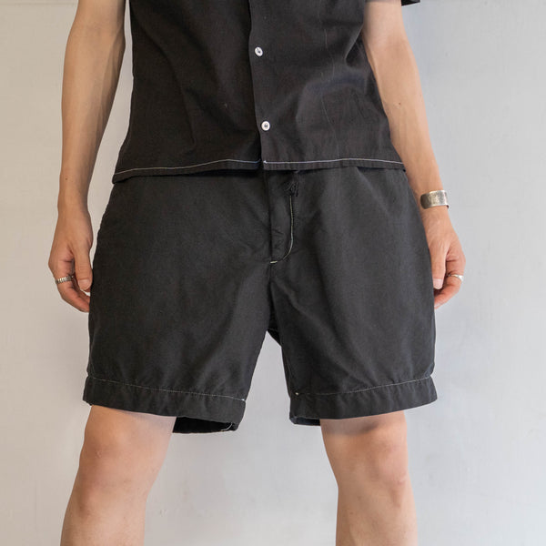 1990s Ralph Lauren cotton chino shorts -remake- 'black dyed' -2