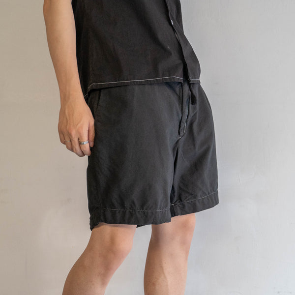 1990s Ralph Lauren cotton chino shorts -remake- 'black dyed' -2