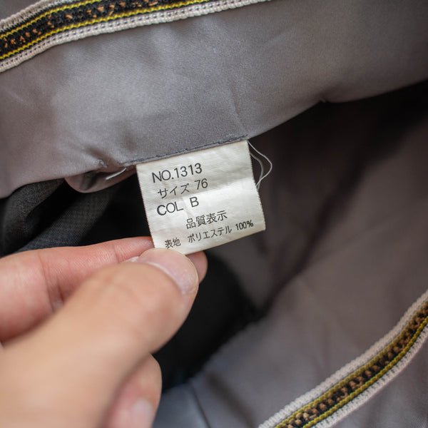 1990s Japan vintage gray based 2 tuck slacks -light weight-