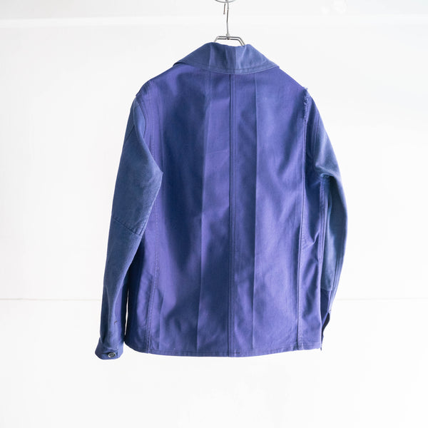 "French vintage remake" cotton twill double breasted work jacket