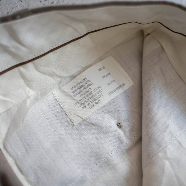 1990s light brown poly × wool 2 tuck slacks