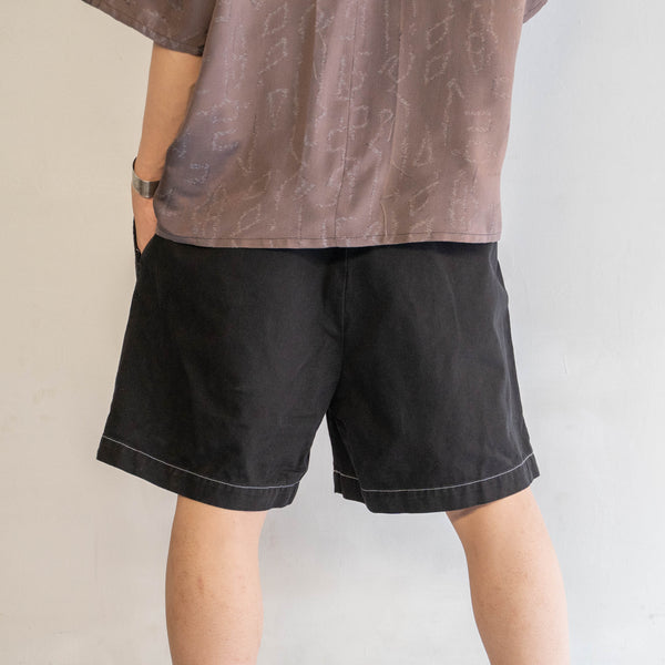1990s Ralph Lauren cotton chino shorts -remake- 'black dyed' -3