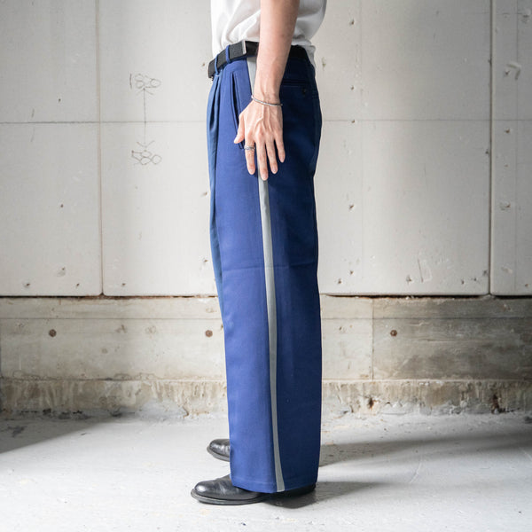 Europe military × Italian military docking side line wide pants