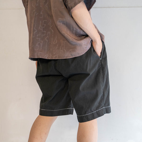 1990s Ralph Lauren cotton chino shorts -remake- 'black dyed' -4