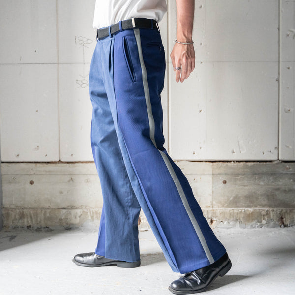 Europe military × Italian military docking side line wide pants