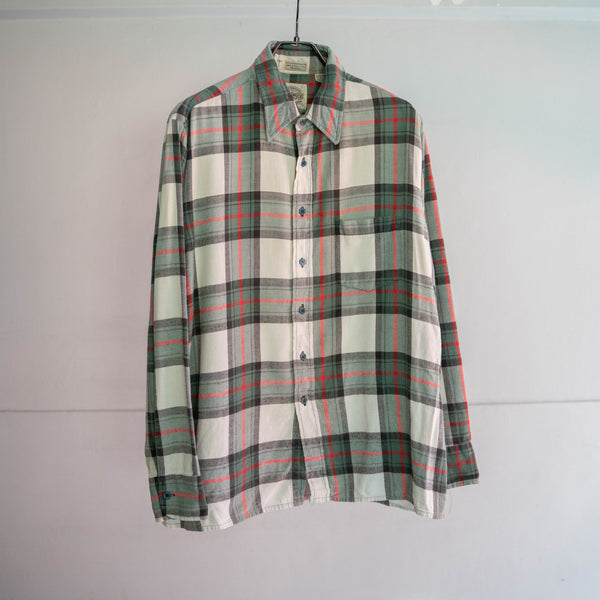 1990s cotton 100 multi-color checked shirt -good fade-