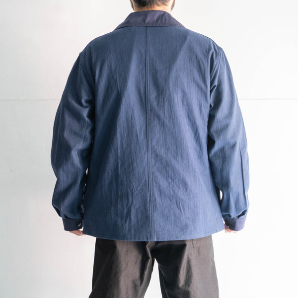 "Europe vintage remake" herringbone × cotton twill double breasted work jacket