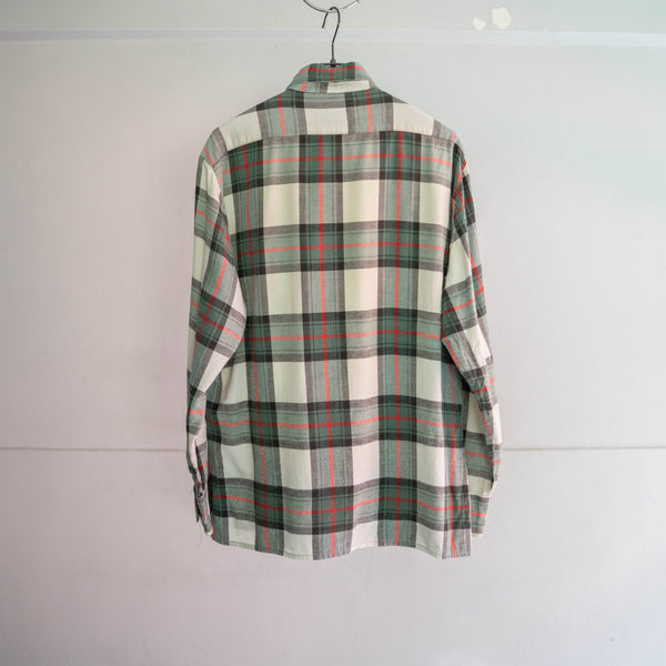 1990s cotton 100 multi-color checked shirt -good fade-