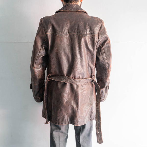 around 1950s French military? brown color corbusier jacket -strange pattern-