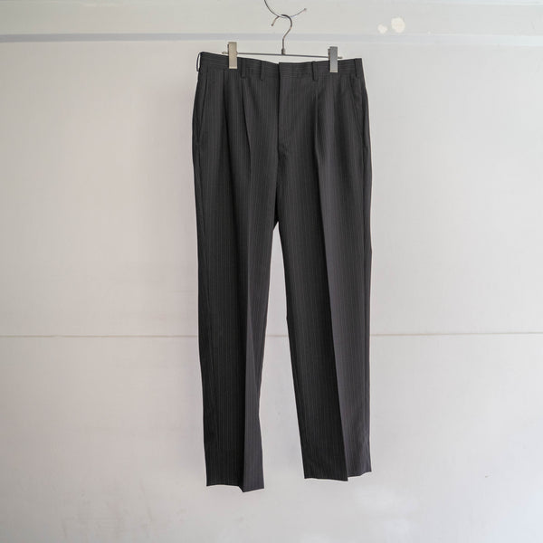 2000s Japan vintage black based stripe slacks -light weight-