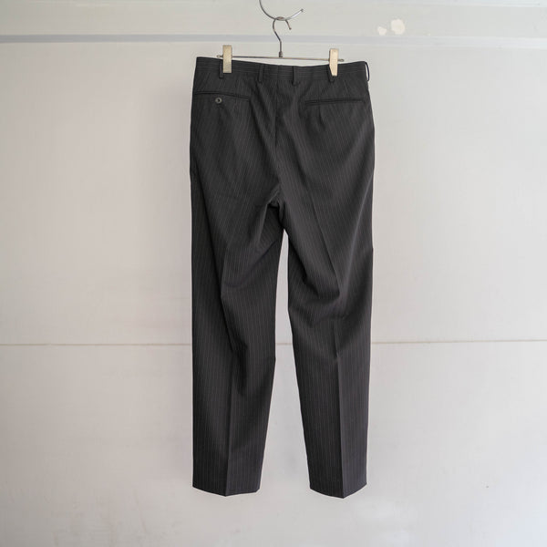 2000s Japan vintage black based stripe slacks -light weight-