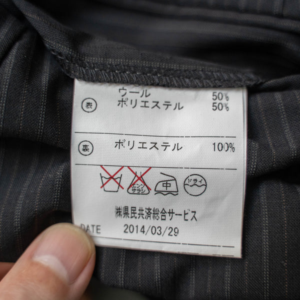 2000s Japan vintage black based stripe slacks -light weight-