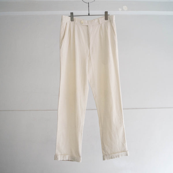 around1990s Germany ecru color cotton × viscose × linen pants