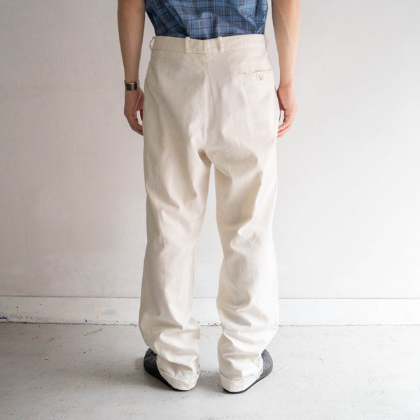 around1990s Germany ecru color cotton × viscose × linen pants